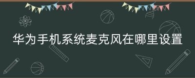 ​华为手机系统麦克风在哪里设置（华为freelace麦克风在哪）