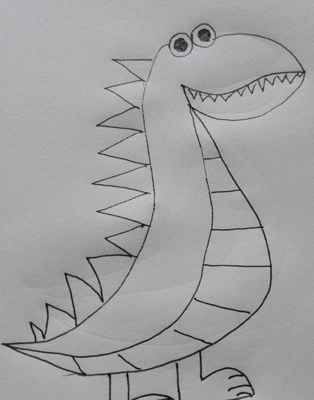 霸王龙简笔画，霸王龙的本领简笔画？图3