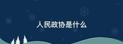 ​人民政协是什么,人民政协是什么