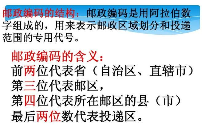 邮政编码的含义是什么意思