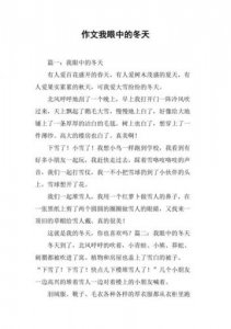 ​有关冬天的作文300字_有关冬天的作文400字
