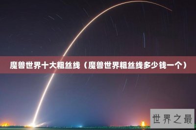 ​魔兽世界十大粗丝线（魔兽世界粗丝线多少钱一个）