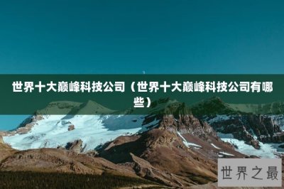 ​世界十大巅峰科技公司（世界十大巅峰科技公司有哪些）