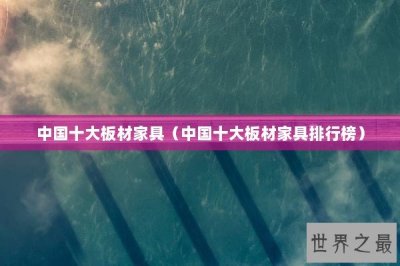 ​中国十大板材家具（中国十大板材家具排行榜）
