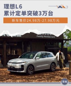 ​理想L6累计定单突破3万台 全系配四驱