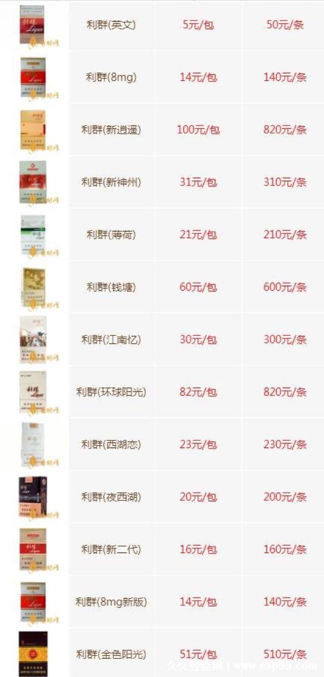 生活利群香烟价格表图大全，100还不是最贵，利群(硬富春山居)价高  3