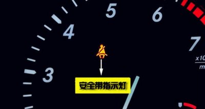 ​仪表盘有个小黄人绑着安全带是什么标志
