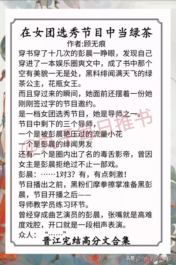 晋江十大公认最好看的小说(晋江高分完结文推荐)-1