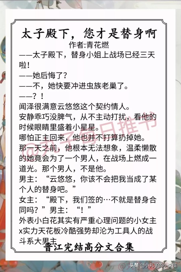 晋江十大公认最好看的小说(晋江高分完结文推荐)-1