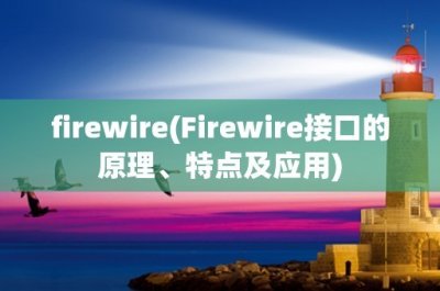 ​firewire(Firewire接口的原理、特点及应用)