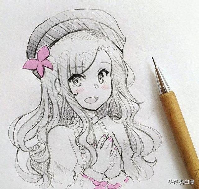 一组动漫人物线稿，跃然纸上的二次元美少女，你是否喜欢？