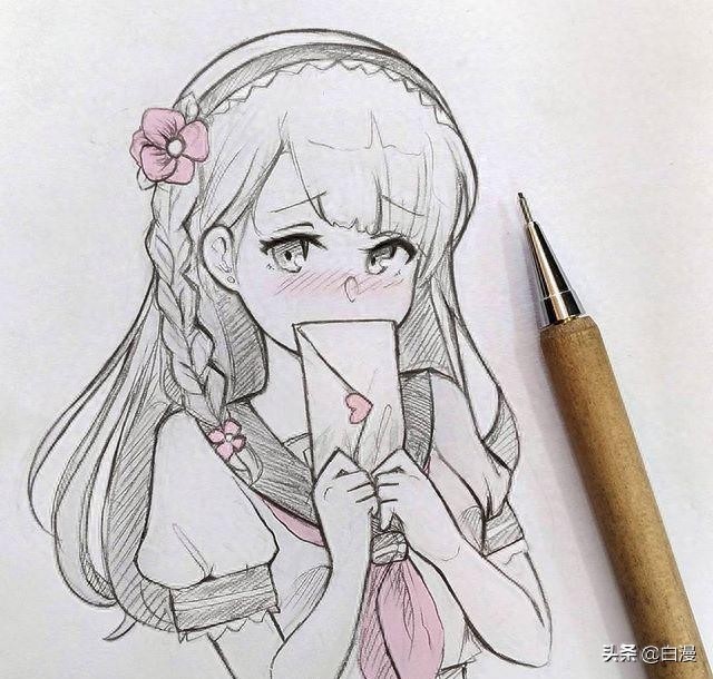 一组动漫人物线稿，跃然纸上的二次元美少女，你是否喜欢？