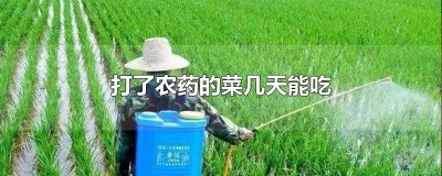 ​打了农药的菜几天能吃