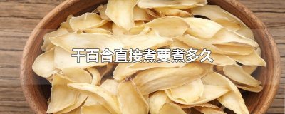 ​干百合直接煮要煮多久