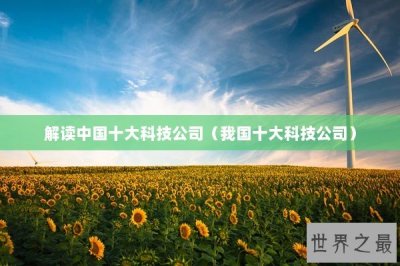 ​解读中国十大科技公司（我国十大科技公司）
