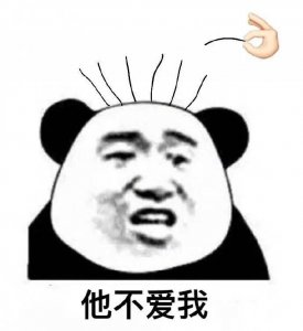 ​熊猫头拔头发表情包：他不爱我他爱我