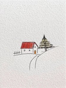 ​（205）寥寥数笔，一眼就爱上的风景简笔画，意境满满，喜欢收藏