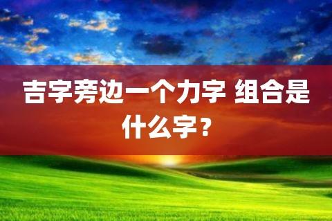一个吉一个力念什么（汉字劼的读音是什么）