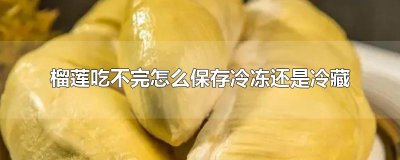 ​榴莲吃不完怎么保存冷冻还是冷藏