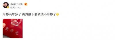 苏诗丁自曝已离婚,称冷静2年忍无可忍,曾在《歌手》称不会隐婚