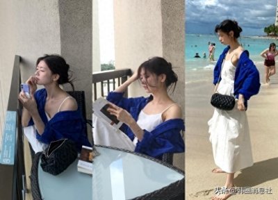 ​演员郑素敏公开近况照片，海边悠闲度假